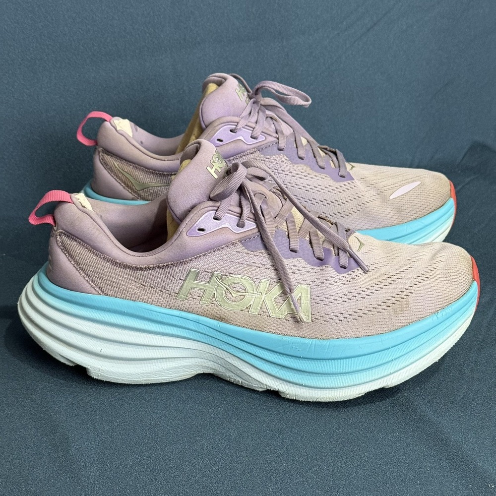 Hoka One One Bondi 8 Womens 10.5B Purple Blue Running Shoes 1127952-CVPL